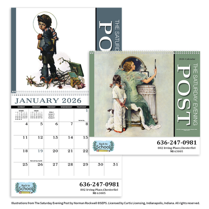 Promotional Saturday Evening Post Appointment Spiral Wall Calendars 