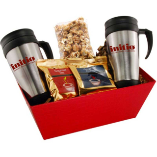 Trays with Mugs and Caramel Popcorn
