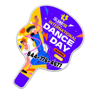 Standard Full Color Hourglass-Shaped Hand Fans - One...