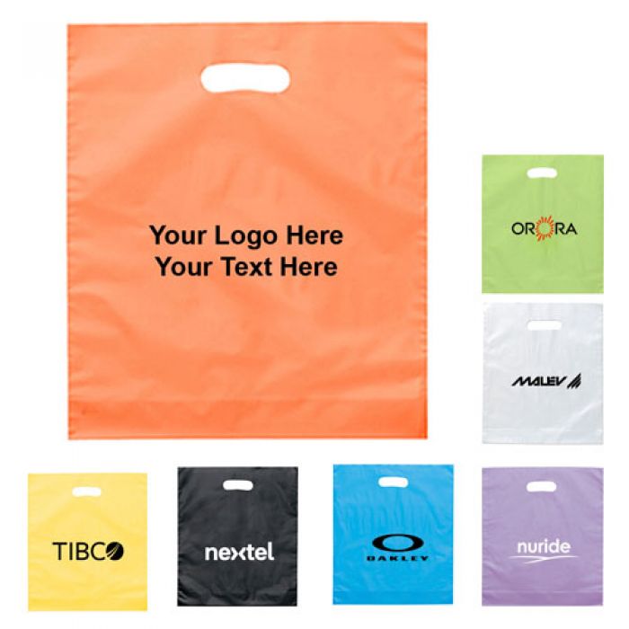 thumbnail image 2 of 500 Red Plastic Shopping Bags – 15x18x4 Merchandise Bags With Die Cut Handles 2 of 5