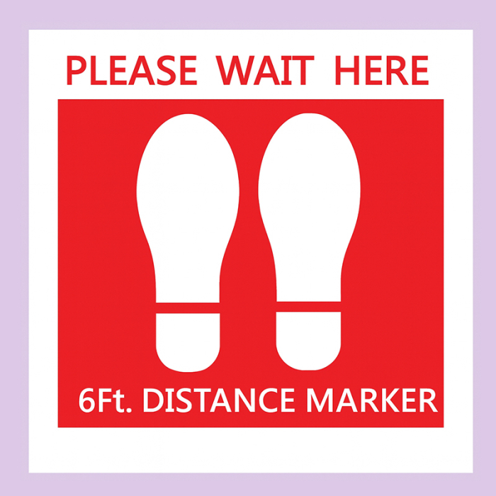 12x12 Inch PPE Rectangle Floor Decals 6 Ft Apart Social Distance Stickers