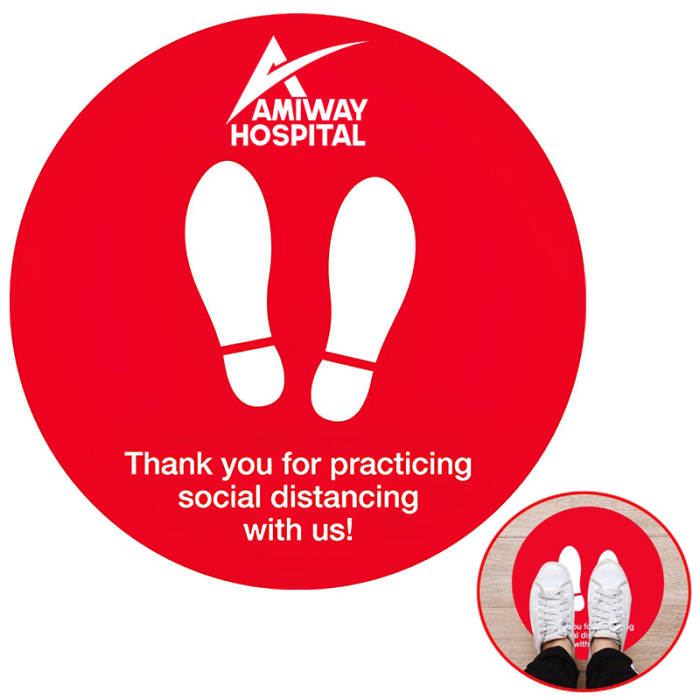 Personalized PPE Floor Decals 6 Ft Apart Social Distance Stickers