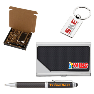 Carbon Fiber Pen Business Card Case and Chrome...